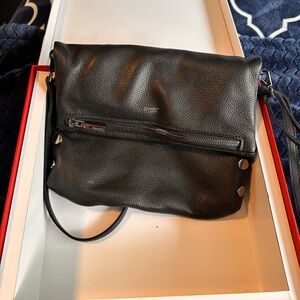 Hammitt Black Leather Fold-Over Crossbody Bag